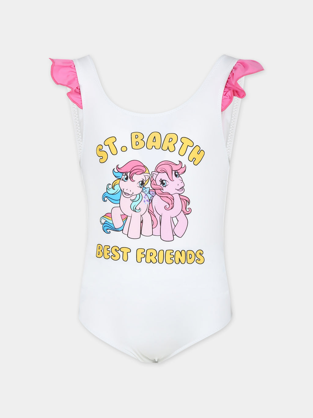 White swimsuit for girl with My Little Pony print